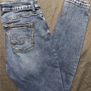 Silver Jeans Women's Suki Skinny Blue Denim